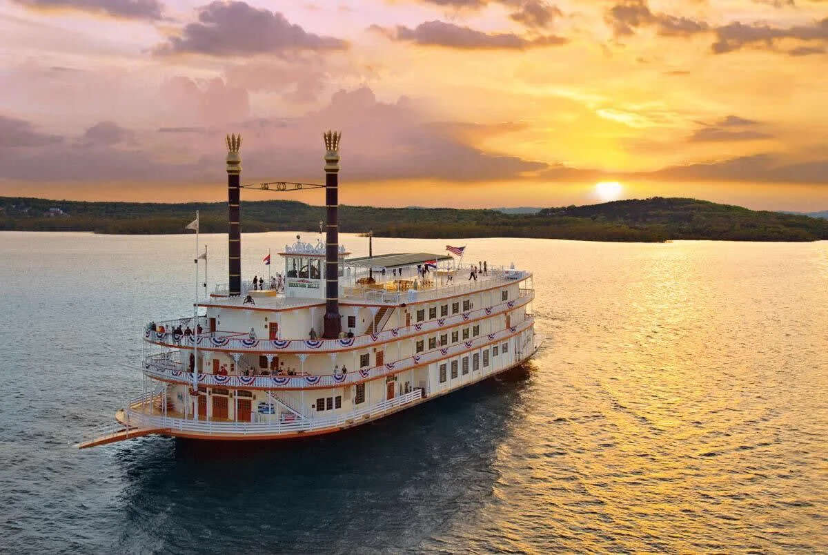 Take a Branson Belle dinner cruise on Table Rock Lake.