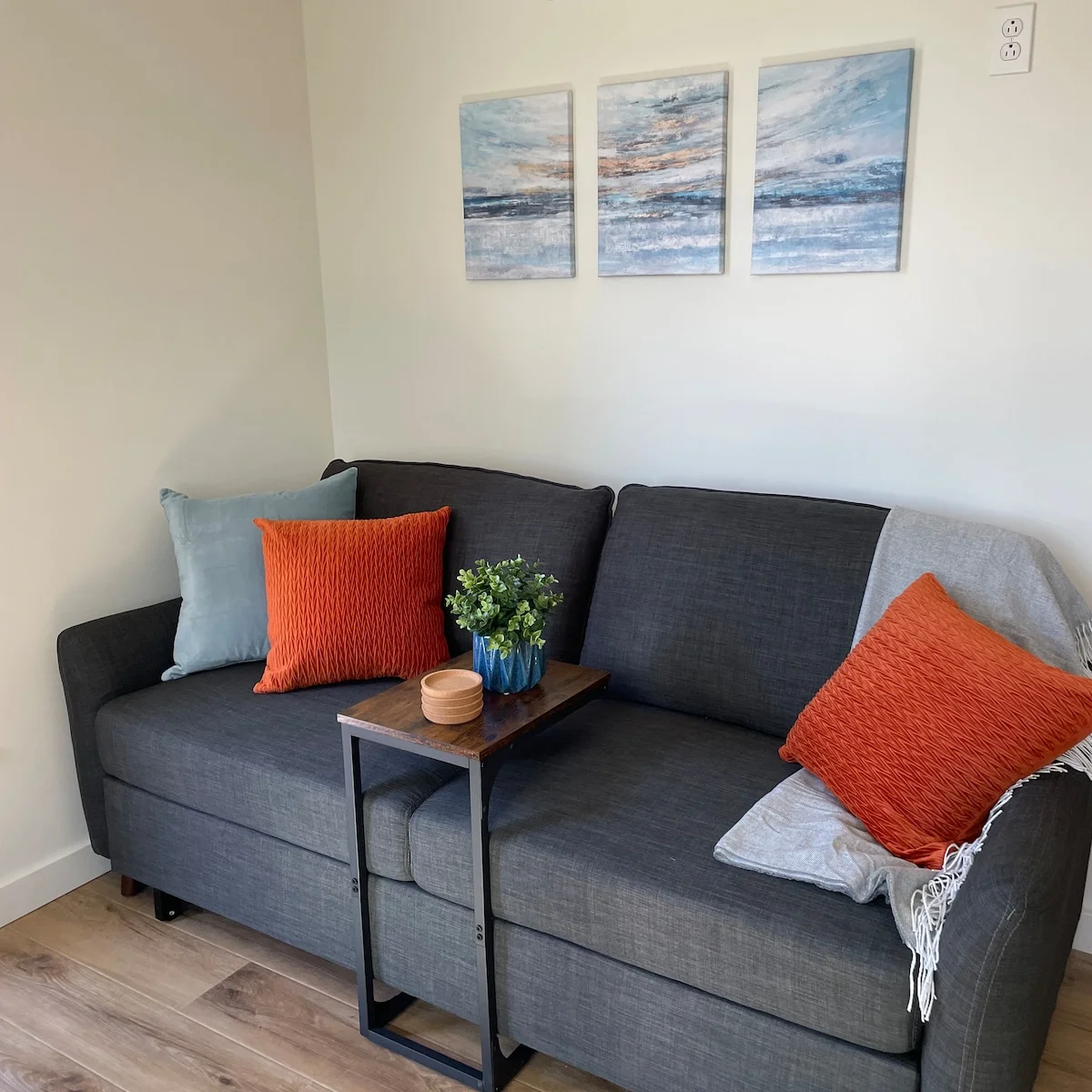 Living room sofa that pull out to a full size bed.