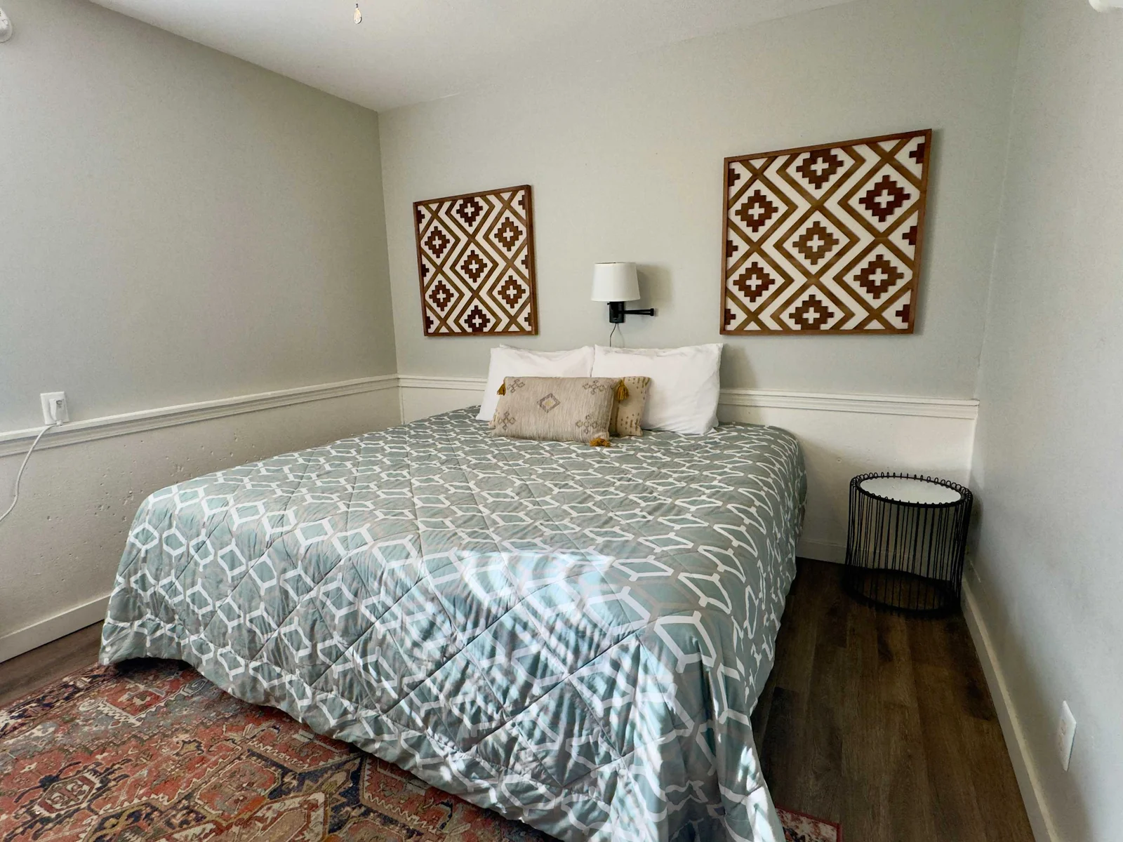 Bedroom with a King size bed.