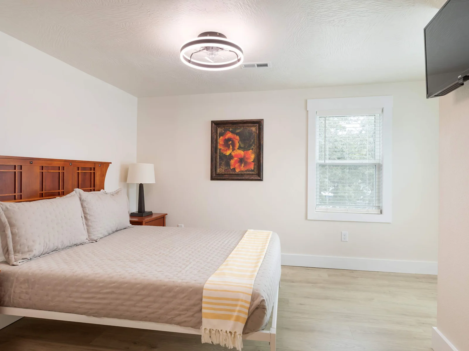 Bedroom 2 with queen bed and view of Table Rock Lake
