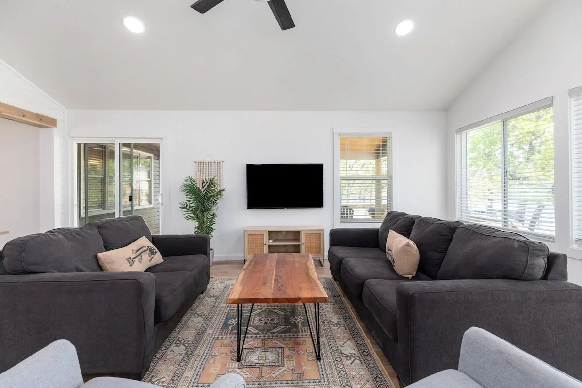 Two pull-out sofa beds in the living area