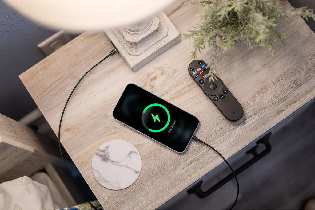 Bedside phone chargers provided for your convenience