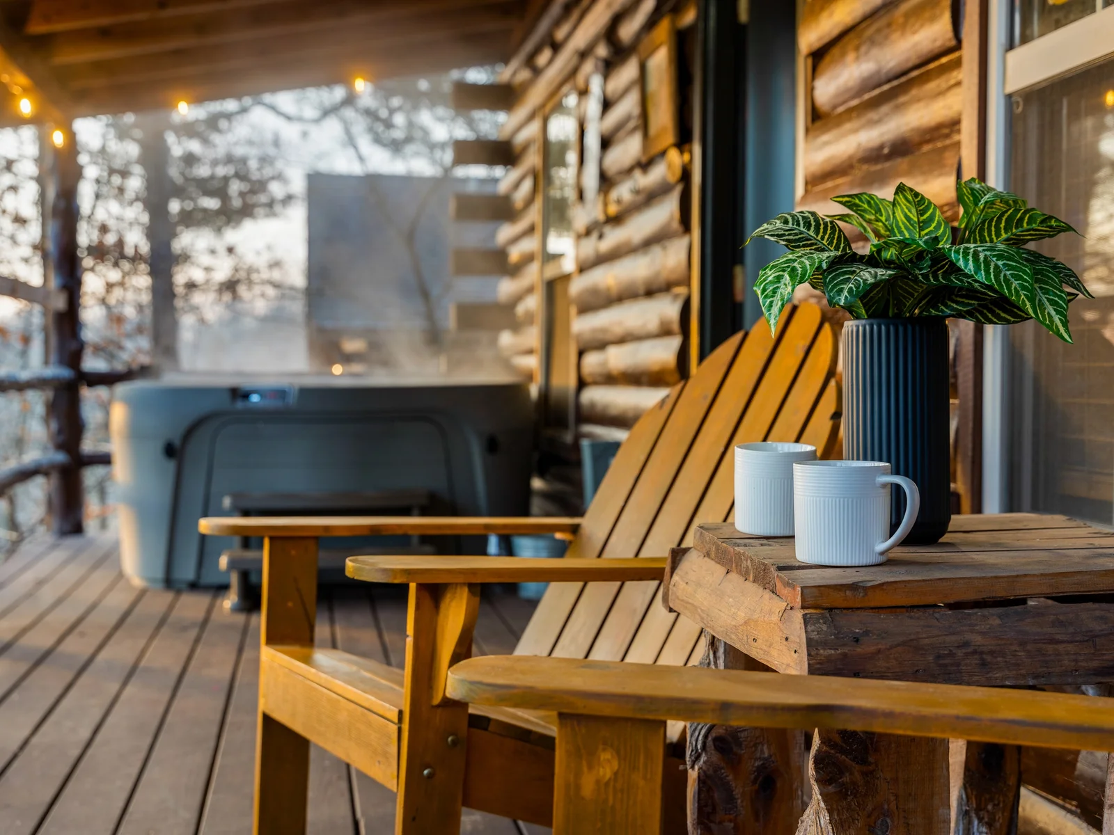 Coffee in hand, steam rising, and all your worries fading into the woods