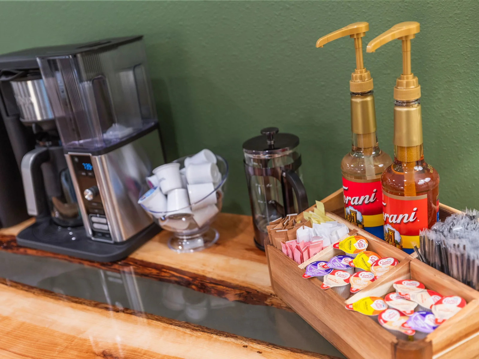 Keurig, coffee pot, and the essentials!
