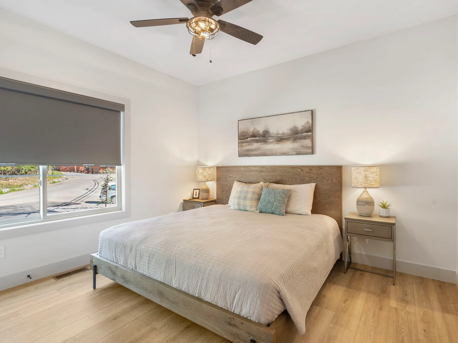 Main level master bedroom with private bathroom