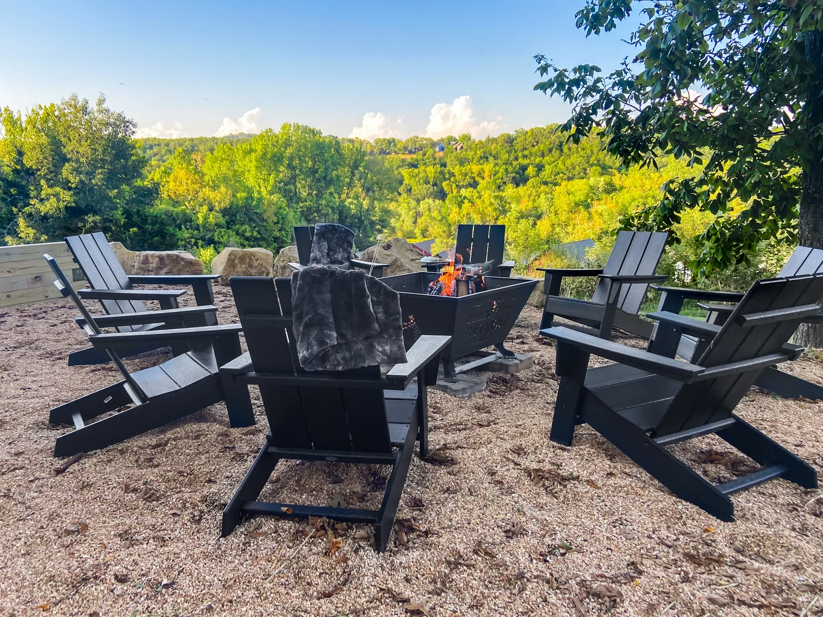 Beautiful views of the Ozarks from your private fire pit