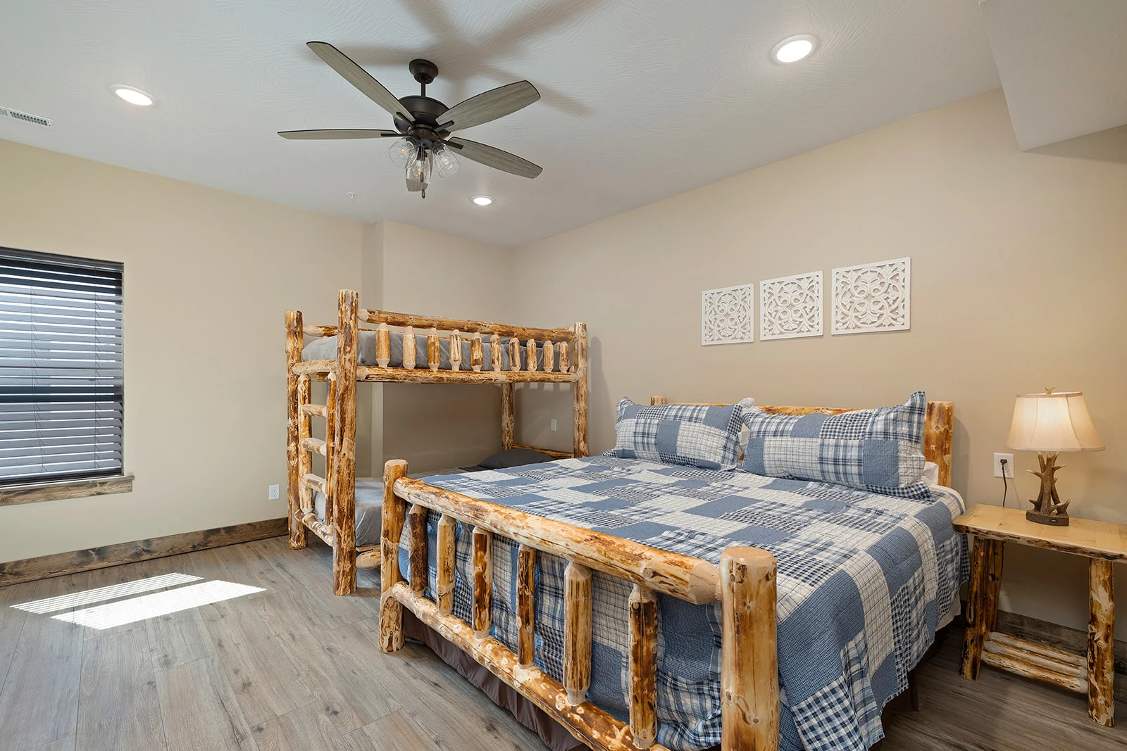 Basement Bedroom King Size Bed and Twin Bunk Beds