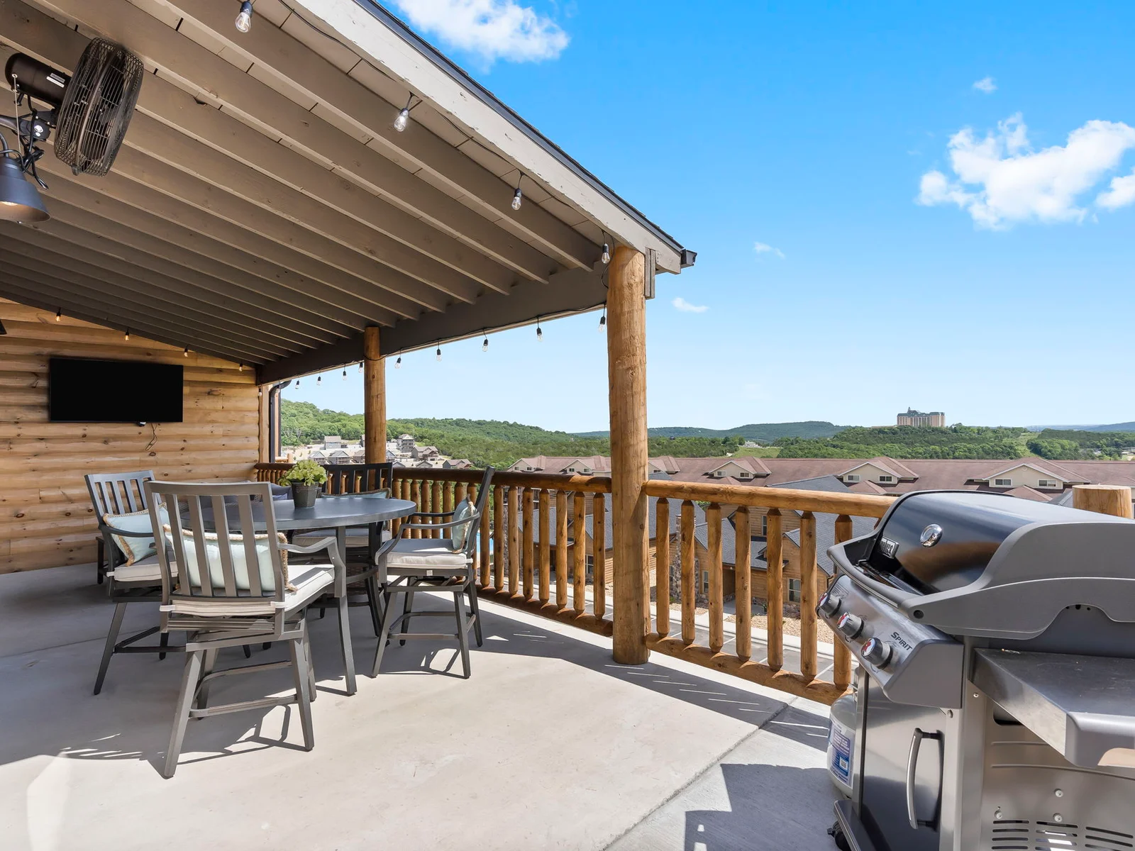 Propane grill on the patio