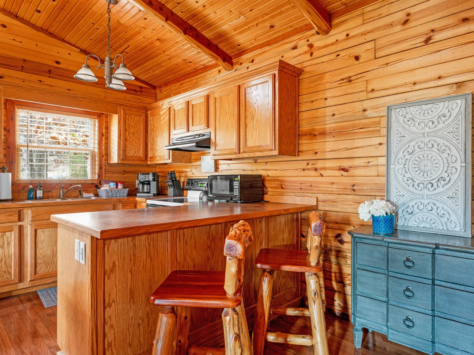 Quaint bar space made for cozy moments together