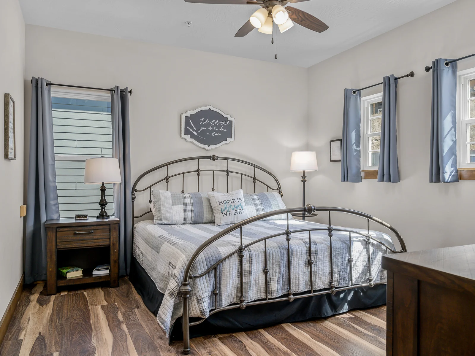 Main level: Marilla Cuthbert room with King bed and ensuite ADA bathroom.and