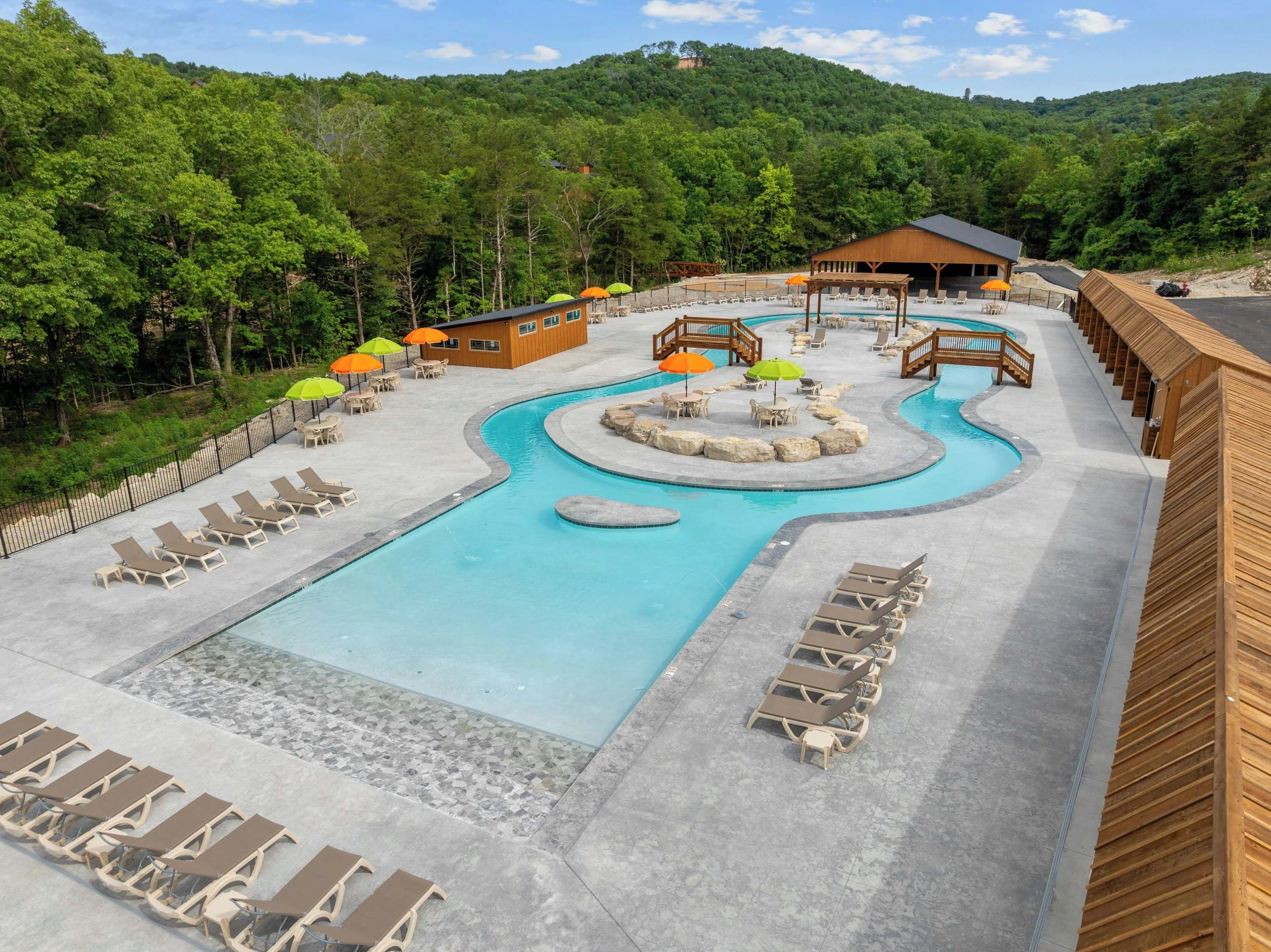 3rd pool, the Lazy River pool. This pool is on the opposite end of your cabin and you may want to get there by car or even better a golf cart!