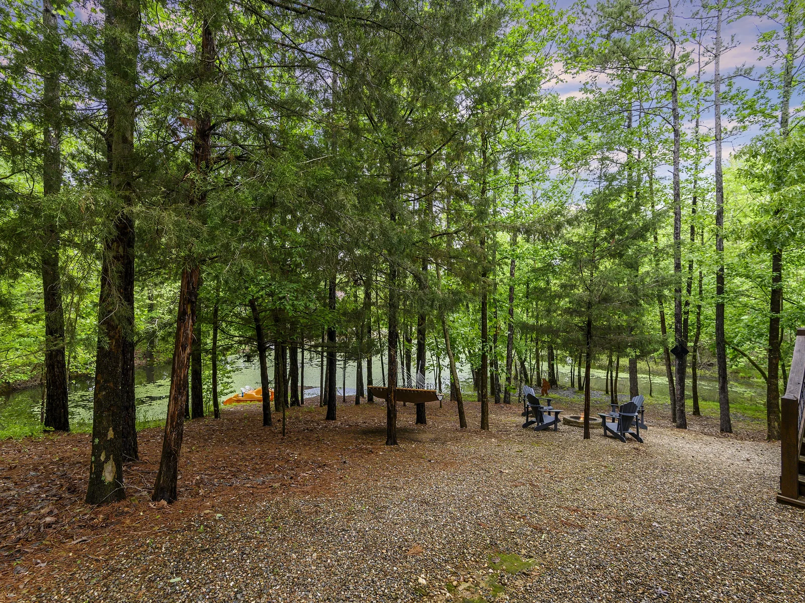 Side of Cabin Towards Pond/Firepit