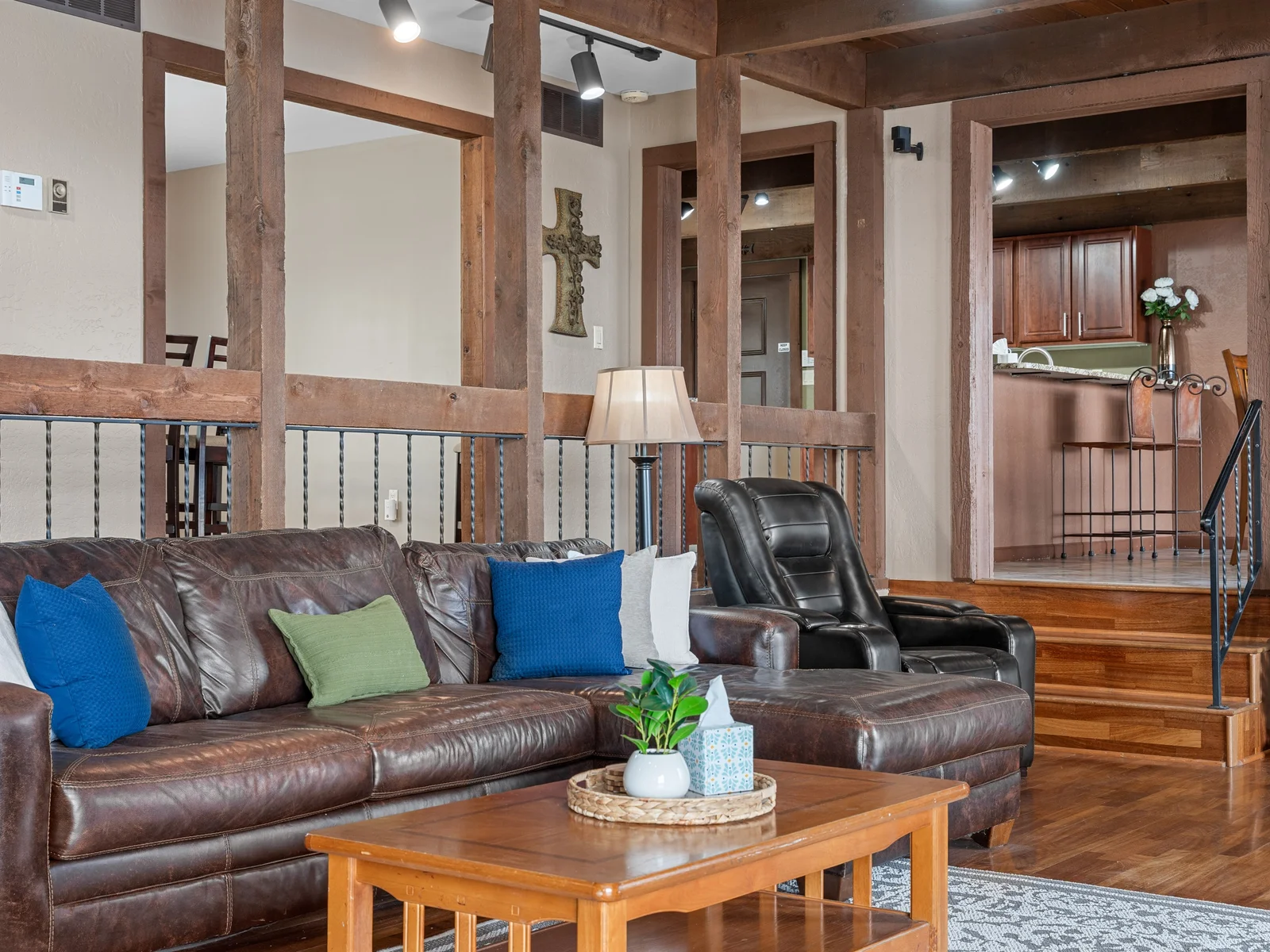 Comfortable seating and open sightlines make this the natural hub for time together.