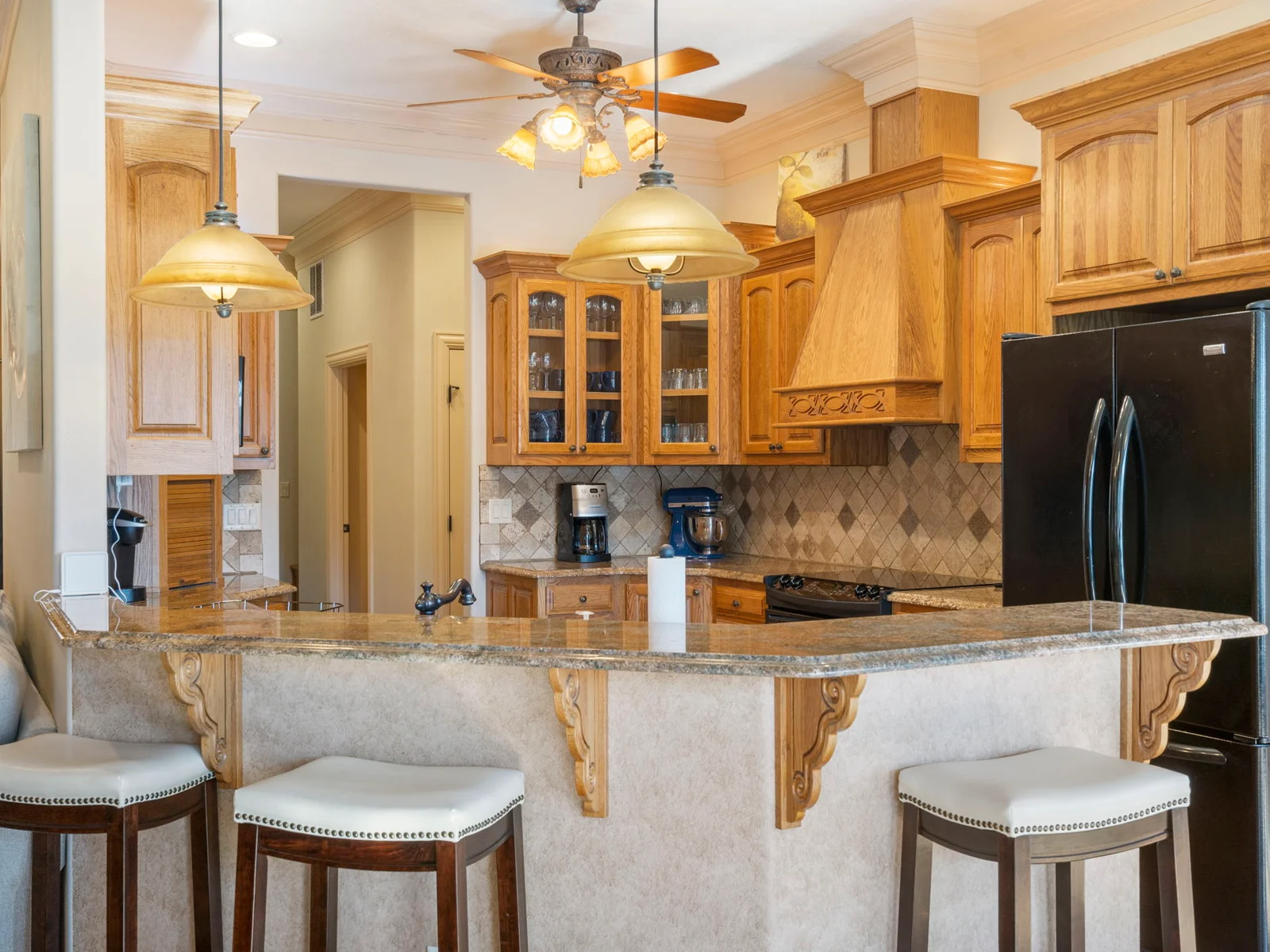 Lots of bar space for prepping food and seating