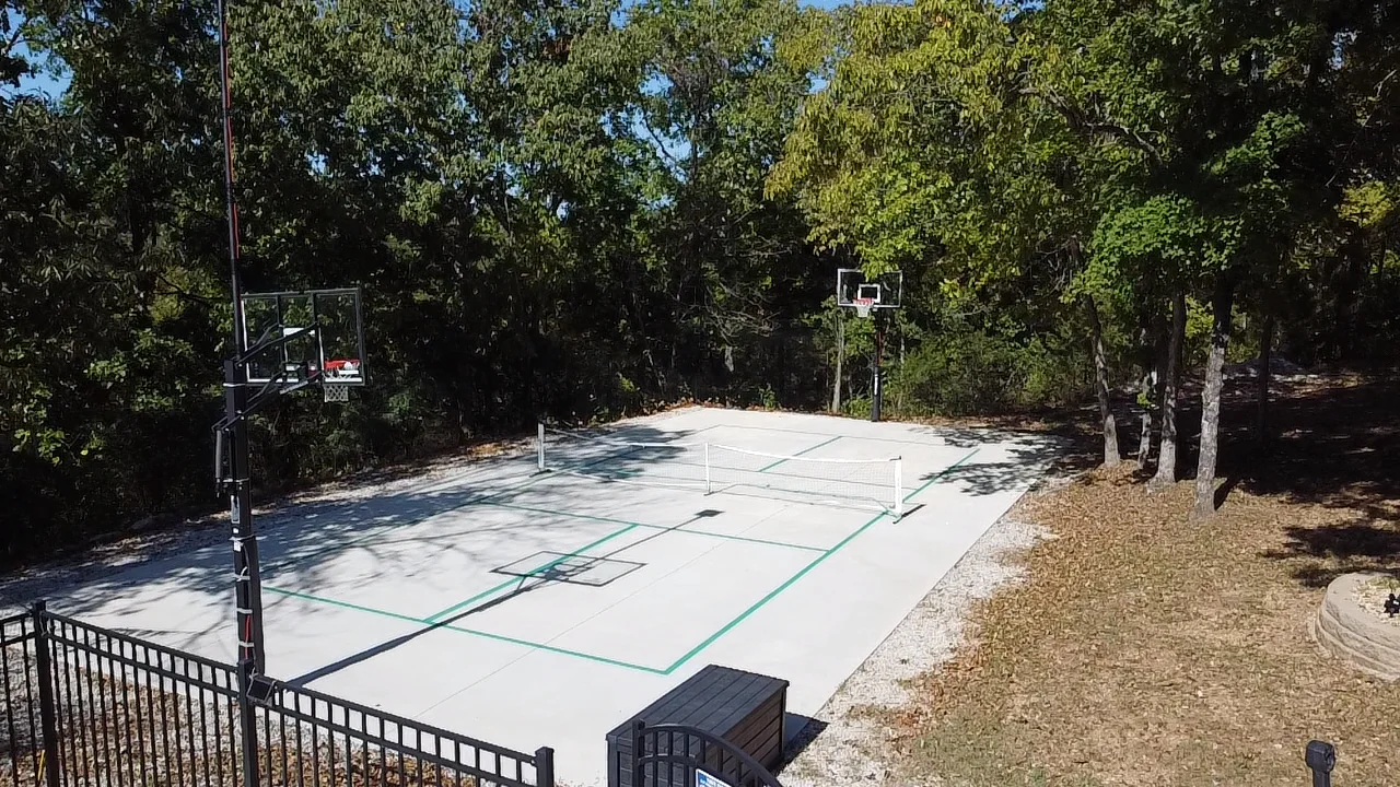Play pickleball or basketball on your private court!