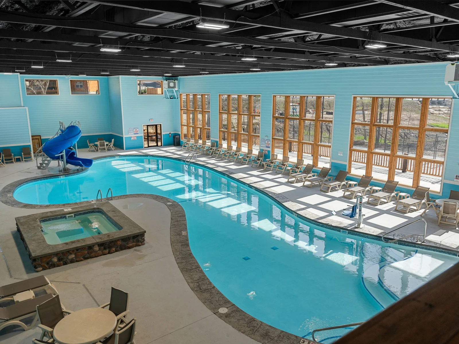 Indoor Pool w/ Slide & Hot Tub