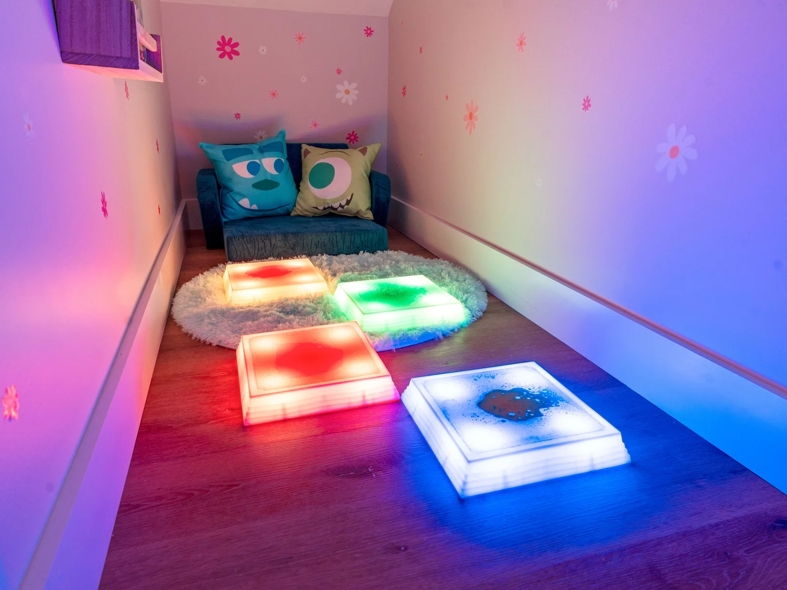 Discover a hidden Monsters, Inc.-inspired room where the magic comes alive when the lights go out. ✨