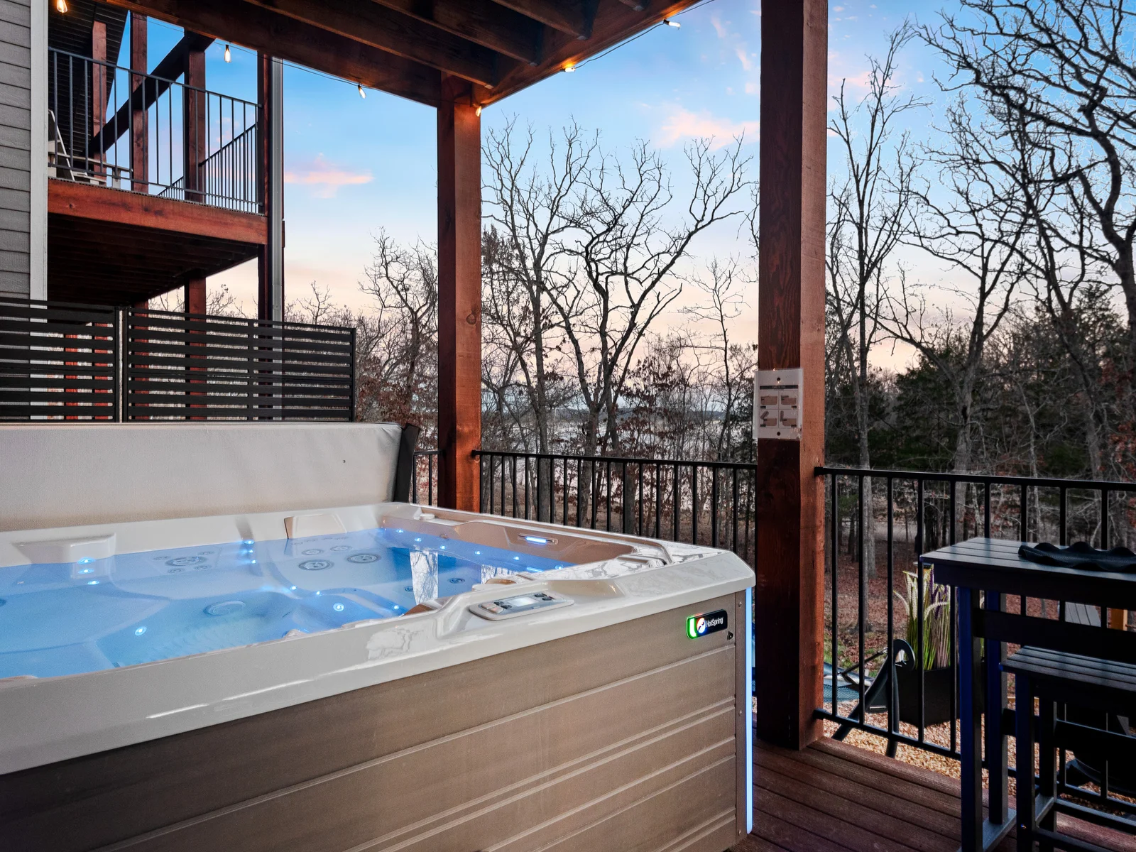 Soak in the hot tub after a long day on Table Rock Lake