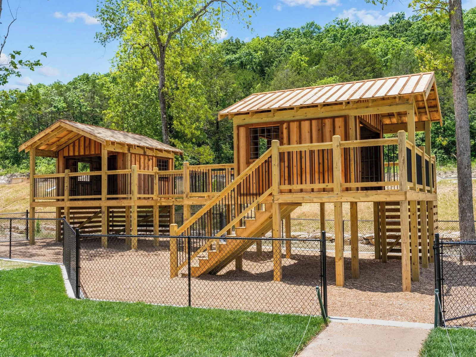 Children's playground within walking distance from the cabin.
