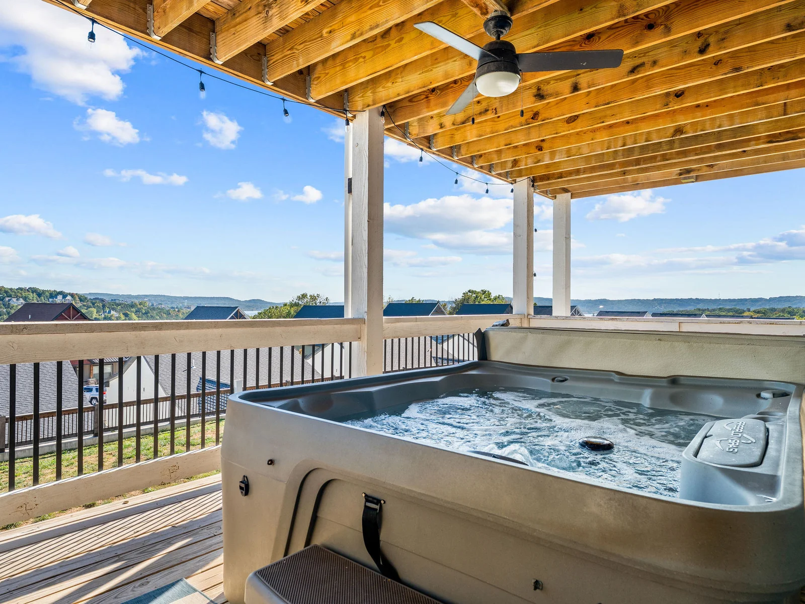 Soak in the hot tub after a busy day on the lake!