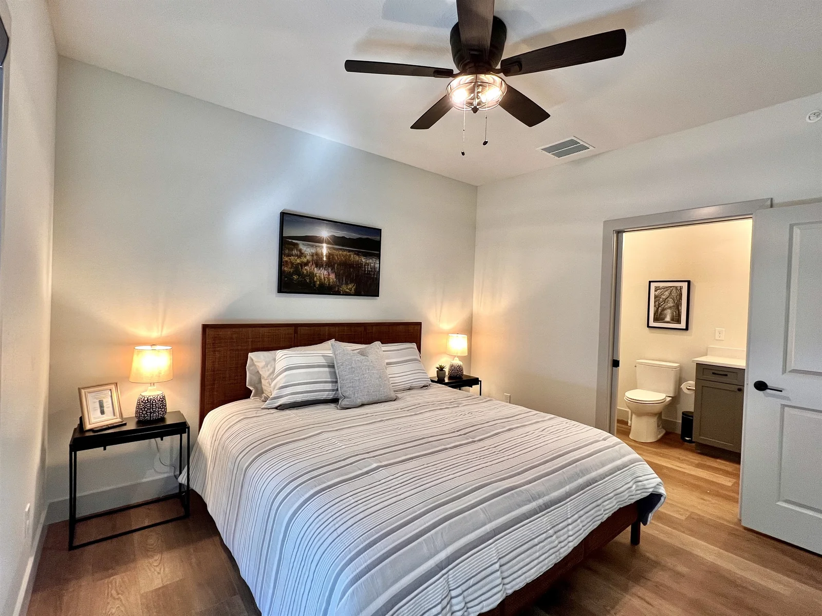 Master bedroom with private bathroom
