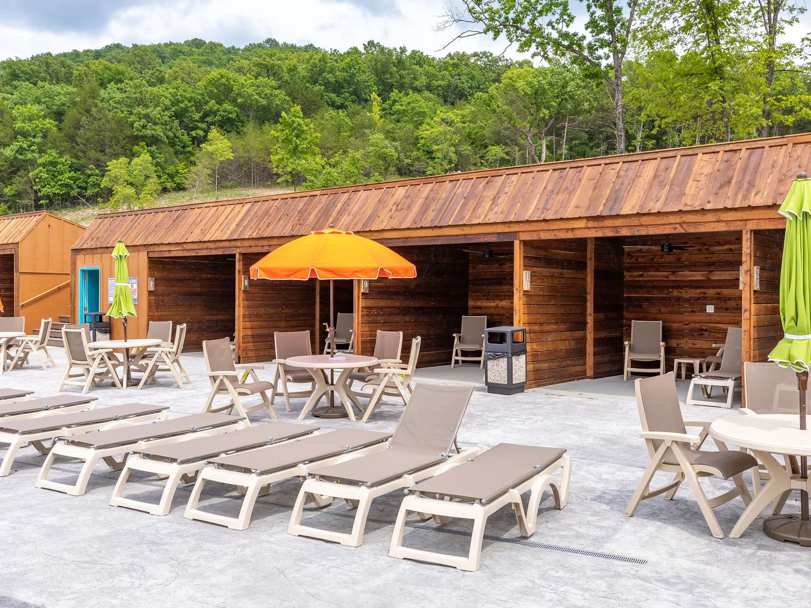 Loungers and shade spots at the pool!