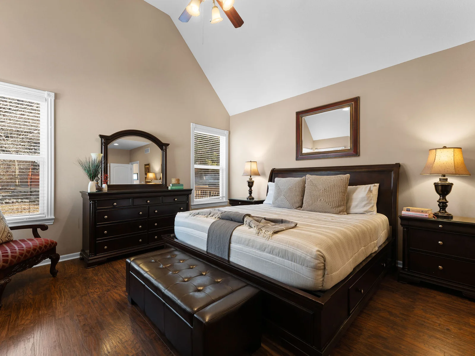King size bed in master retreat