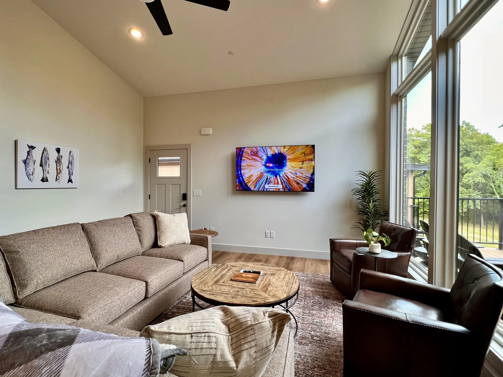 Main level living room with Smart TV
