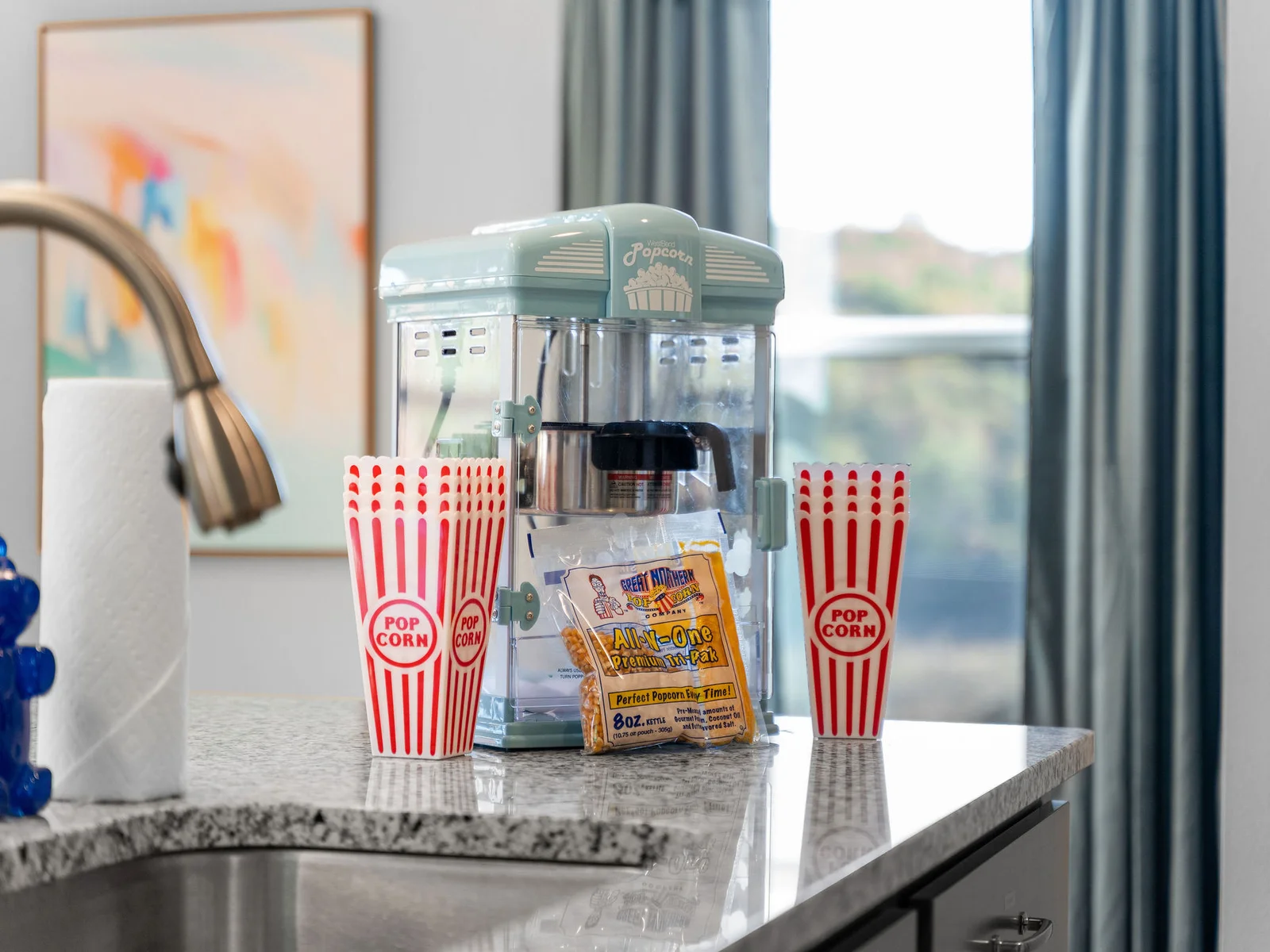 Enjoy the popcorn with a movie!