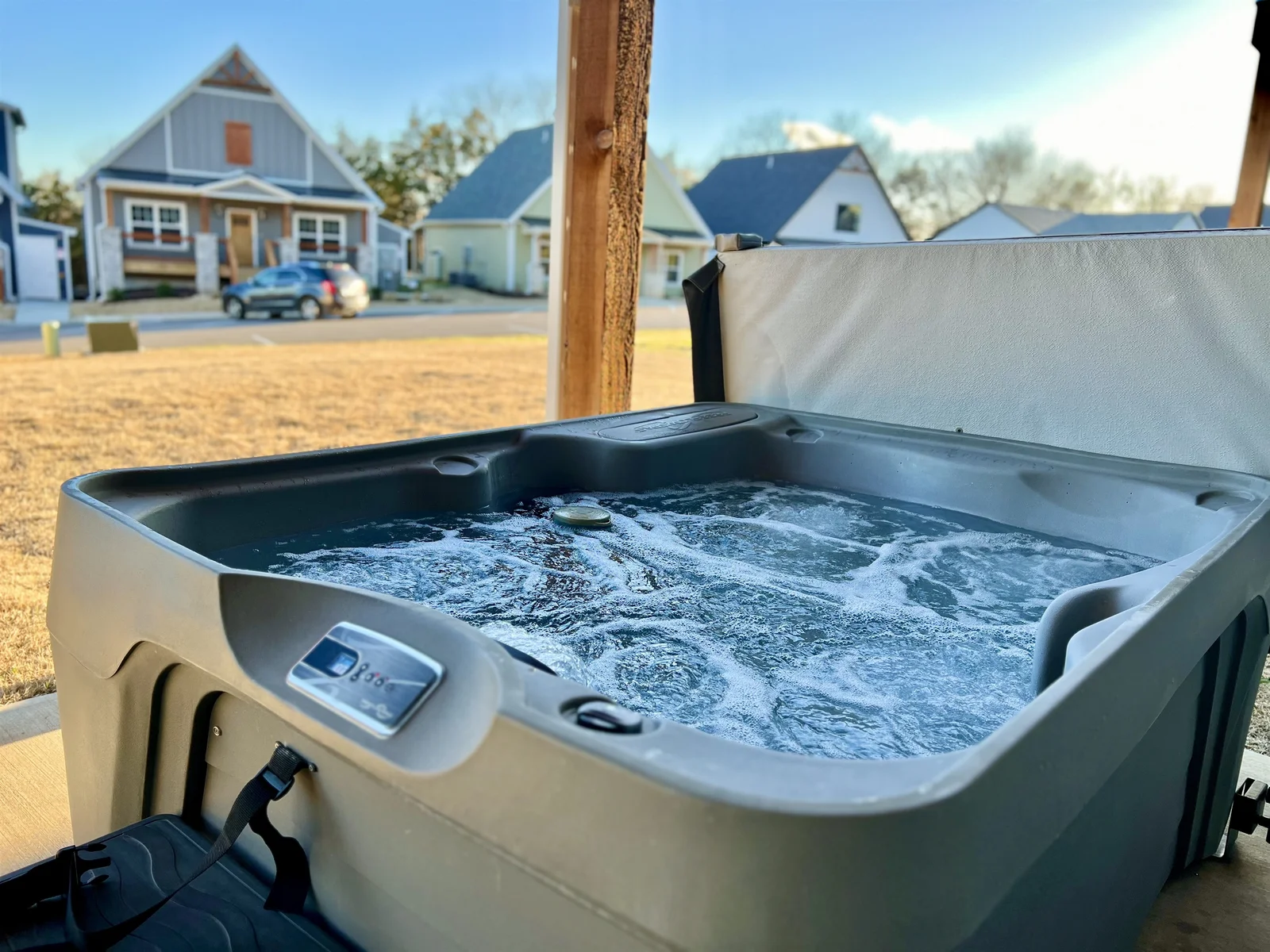 lower deck private hot tub