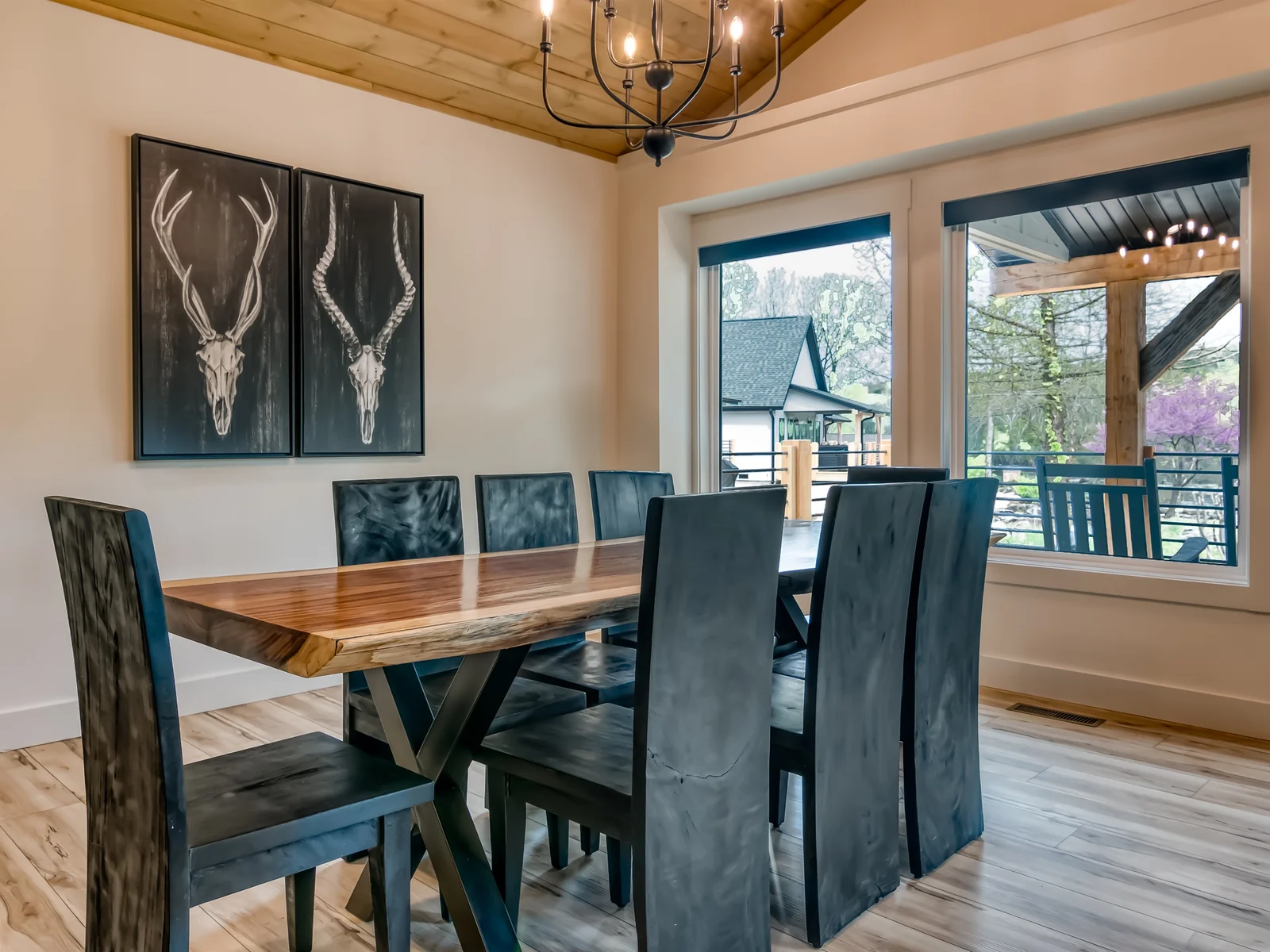 Dine overlooking the back deck