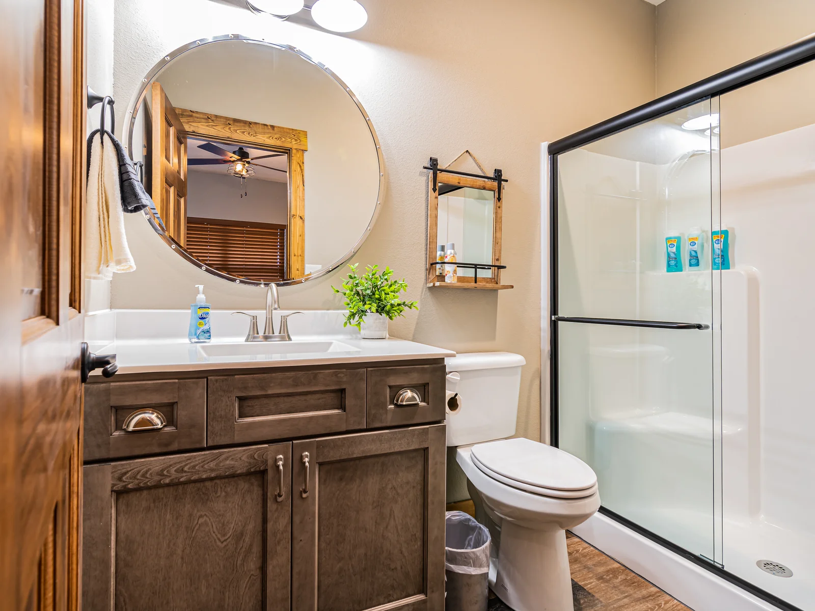 We provide hand soap, body wash, shampoo, conditioner, and toilet paper.