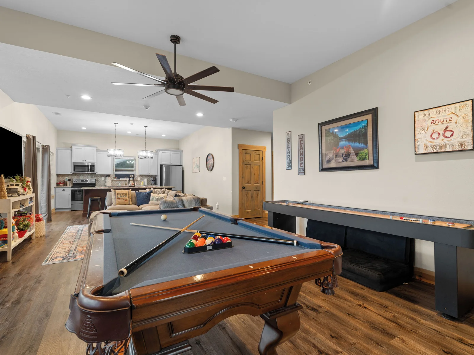 The rec room has pool, shuffleboard, arcade and console gaming, and board games!