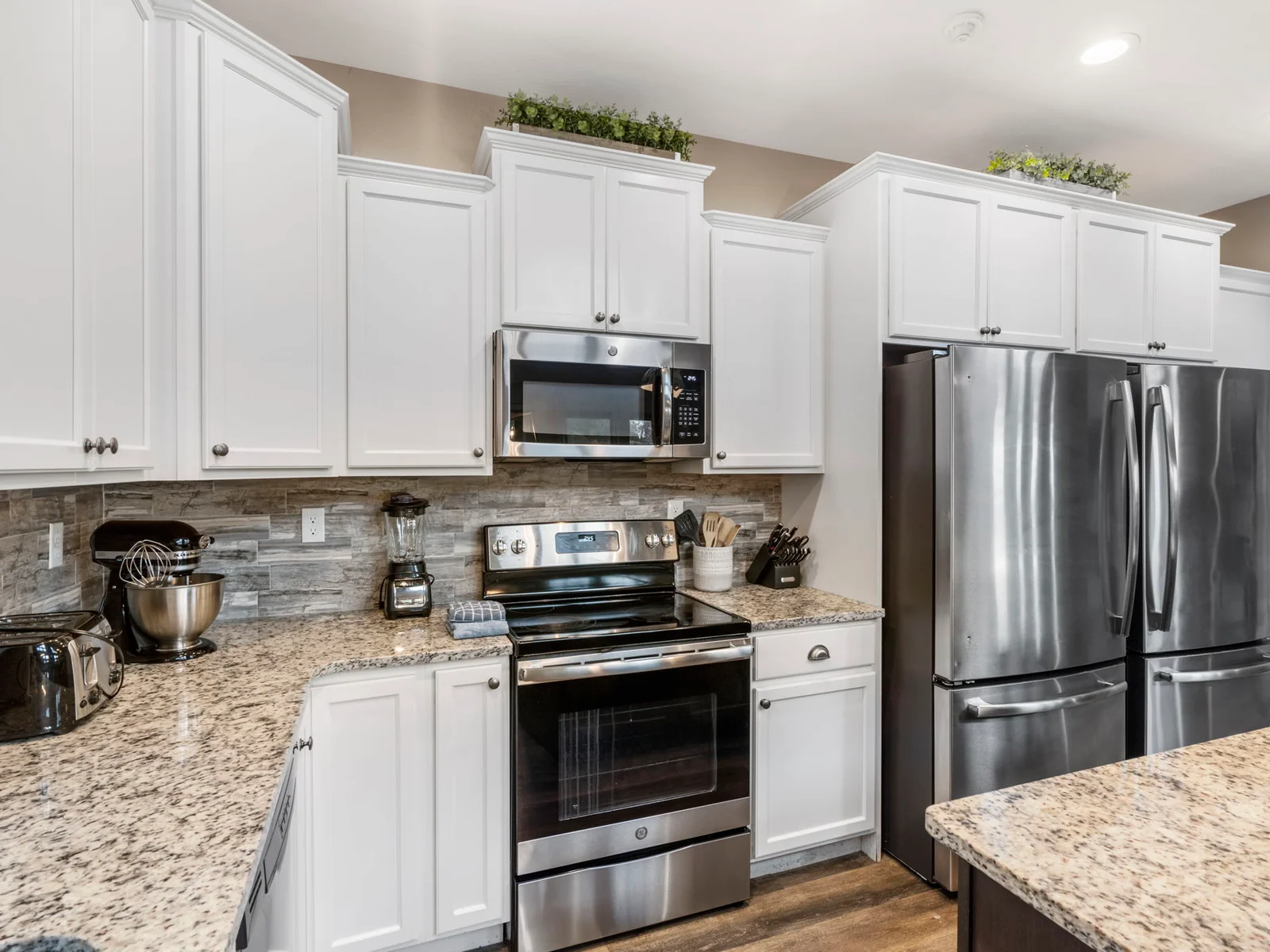 We provide a coffee pot, keurig, mixer, toaster, and more!