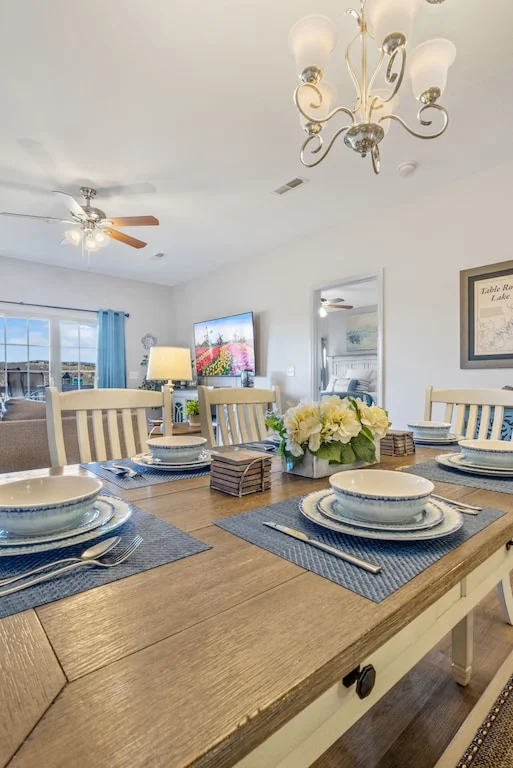 Enjoy a family meal together at the dining table