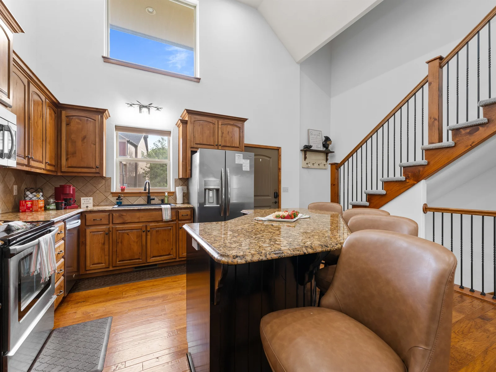 Kitchen convenient from upstairs or downstairs