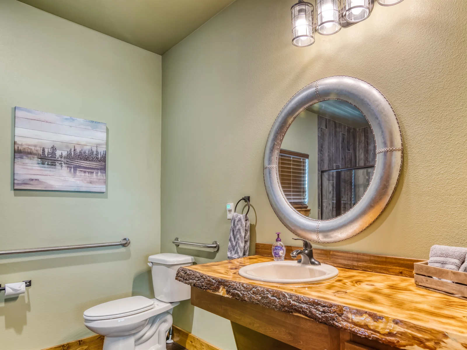 Handicapped accessible bathroom on the main level