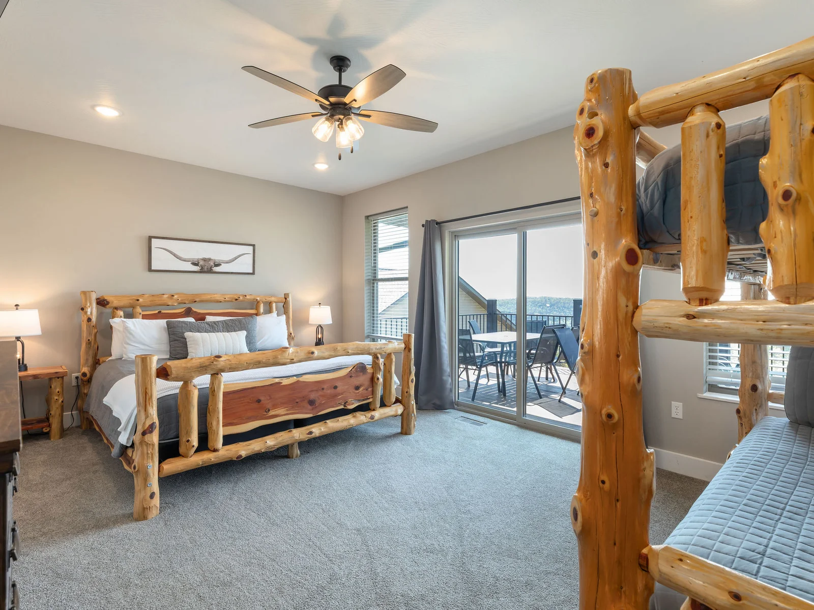 Main level King bedroom 2 w/ bunk bed and ensuite