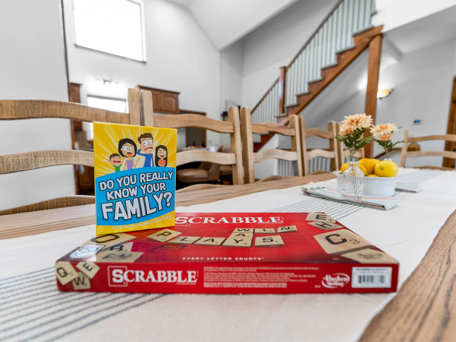 Spacious table for family game night