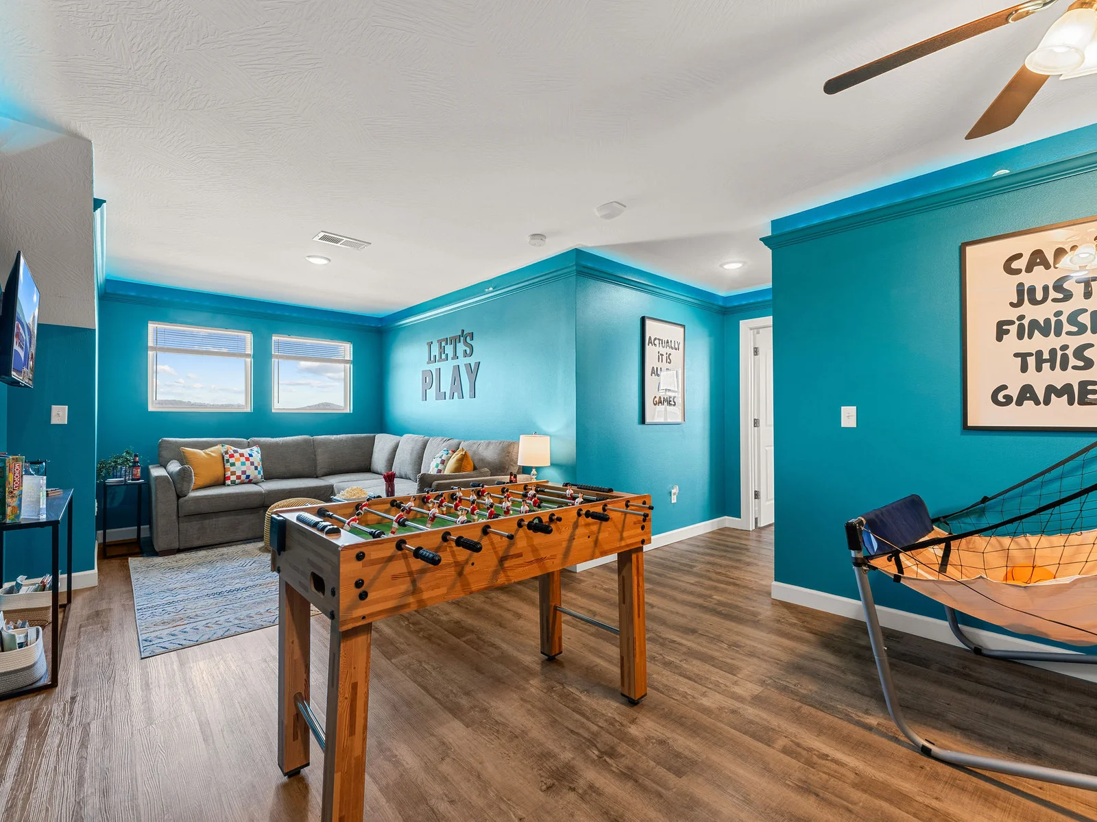 Let the kids claim the second floor — their own territory to spread out while the adults keep the main level.