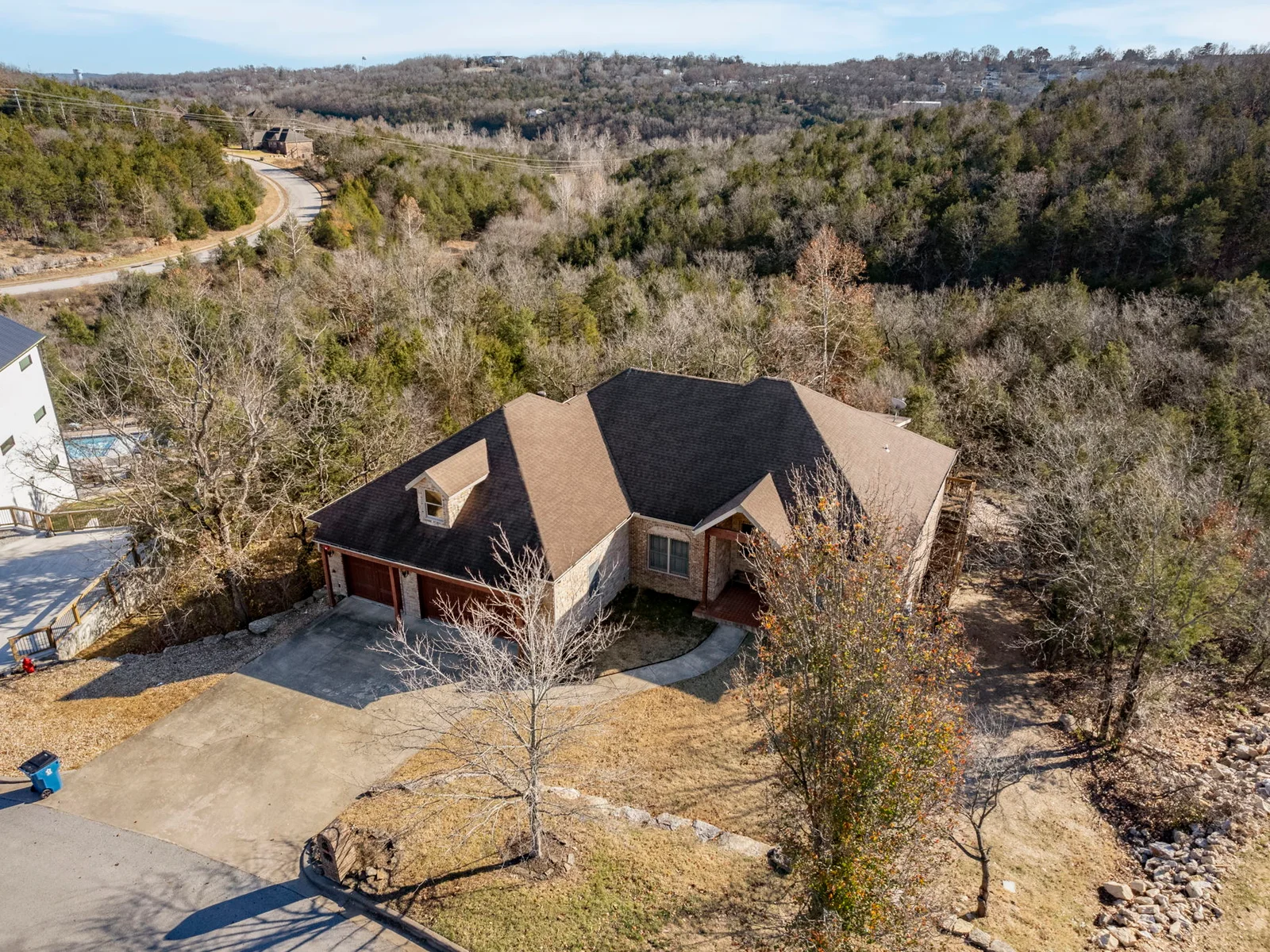 Aerial view of the home