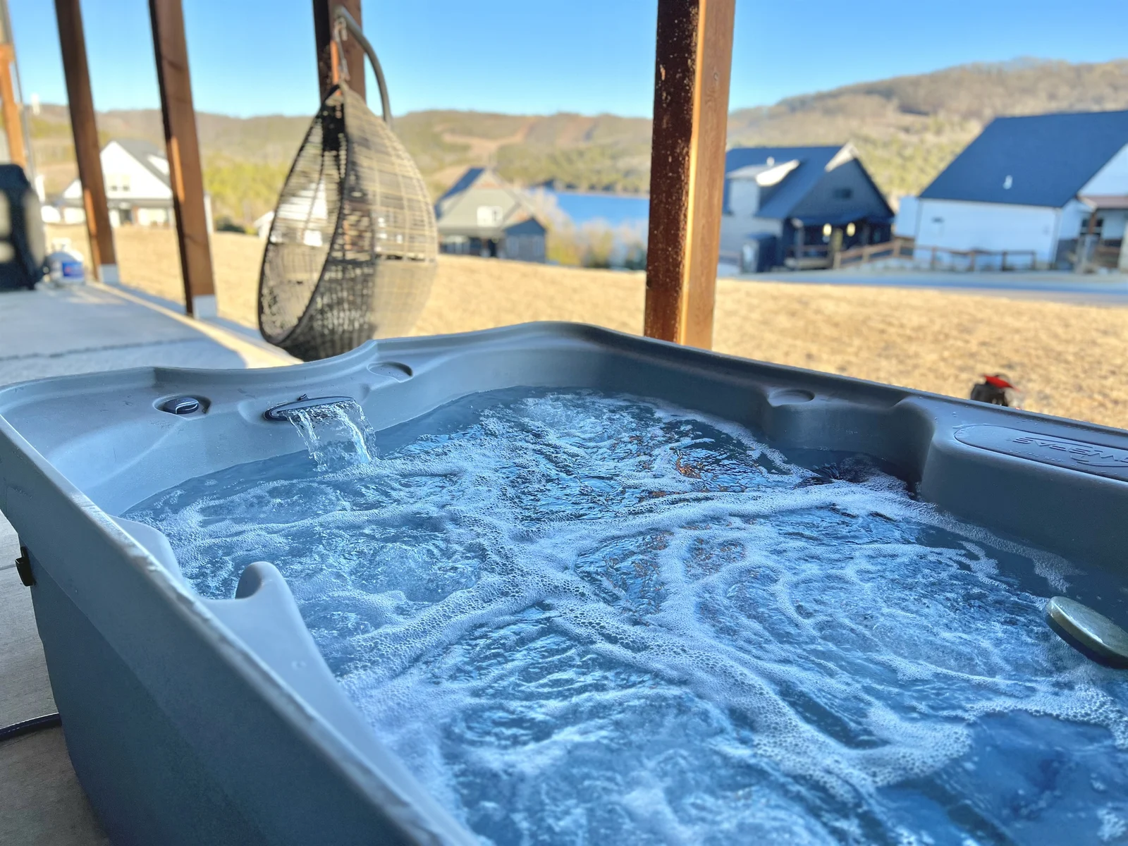 Lower deck private hot tub