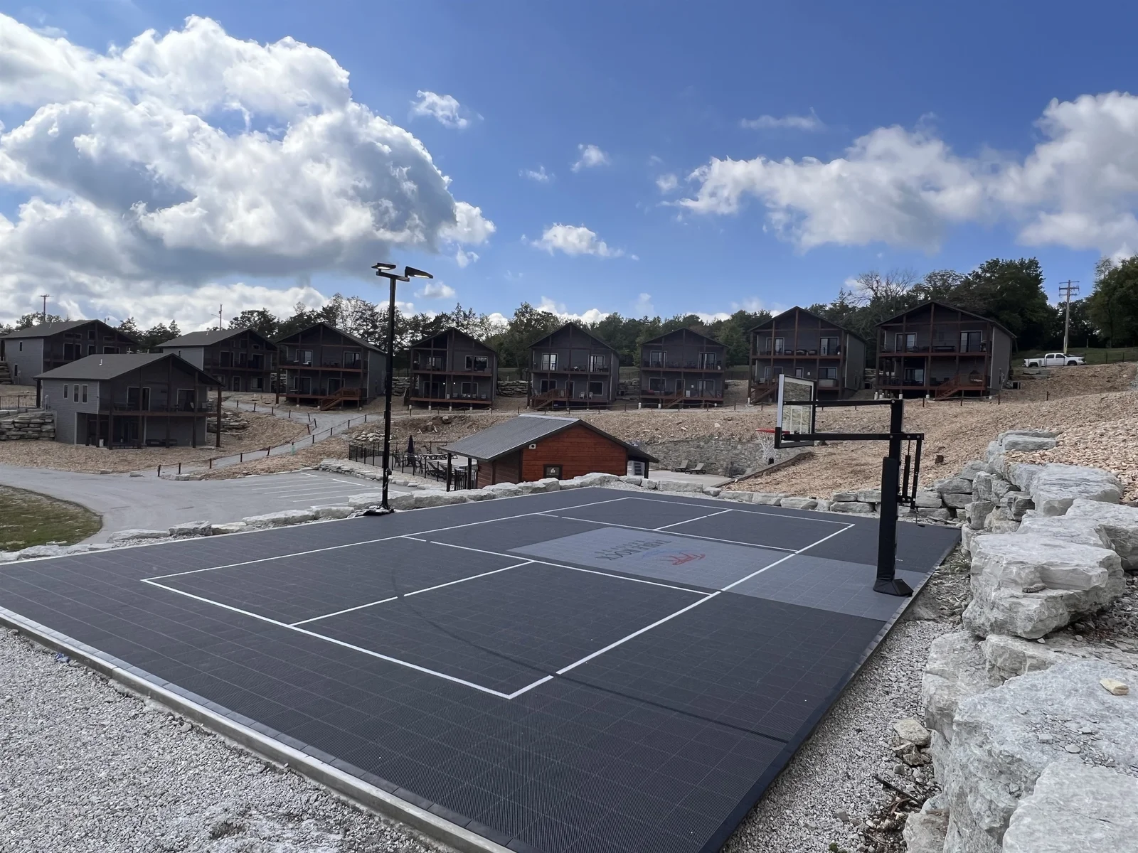 New half court located by the pool house