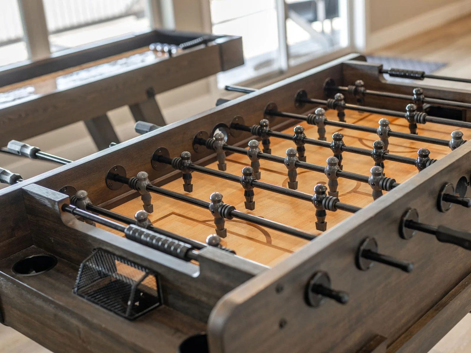 Upper level entertainment! Shuffleboard and Fooseball