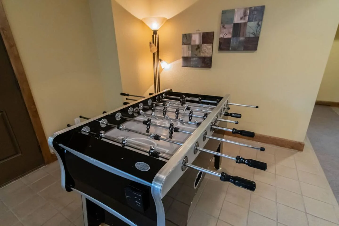 Our clubhouse has a game room featuring a pool table and foosball table.