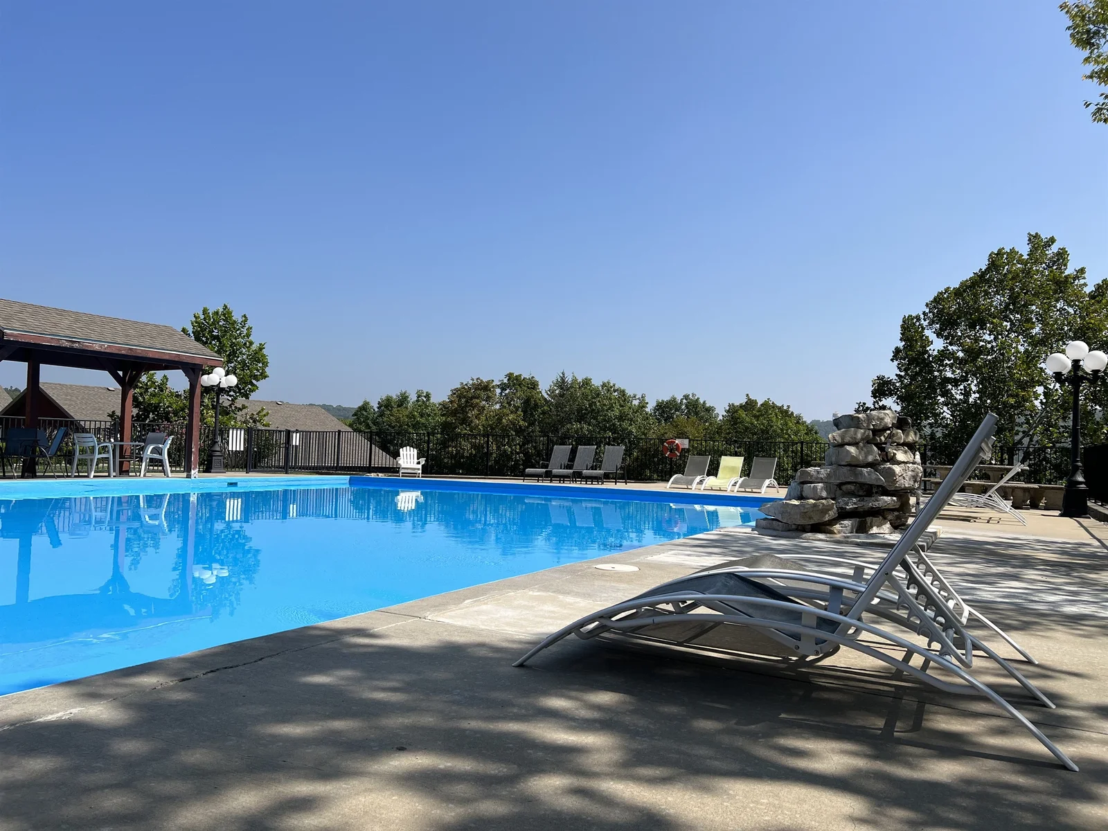 Large community pool overlooking the Ozarks!