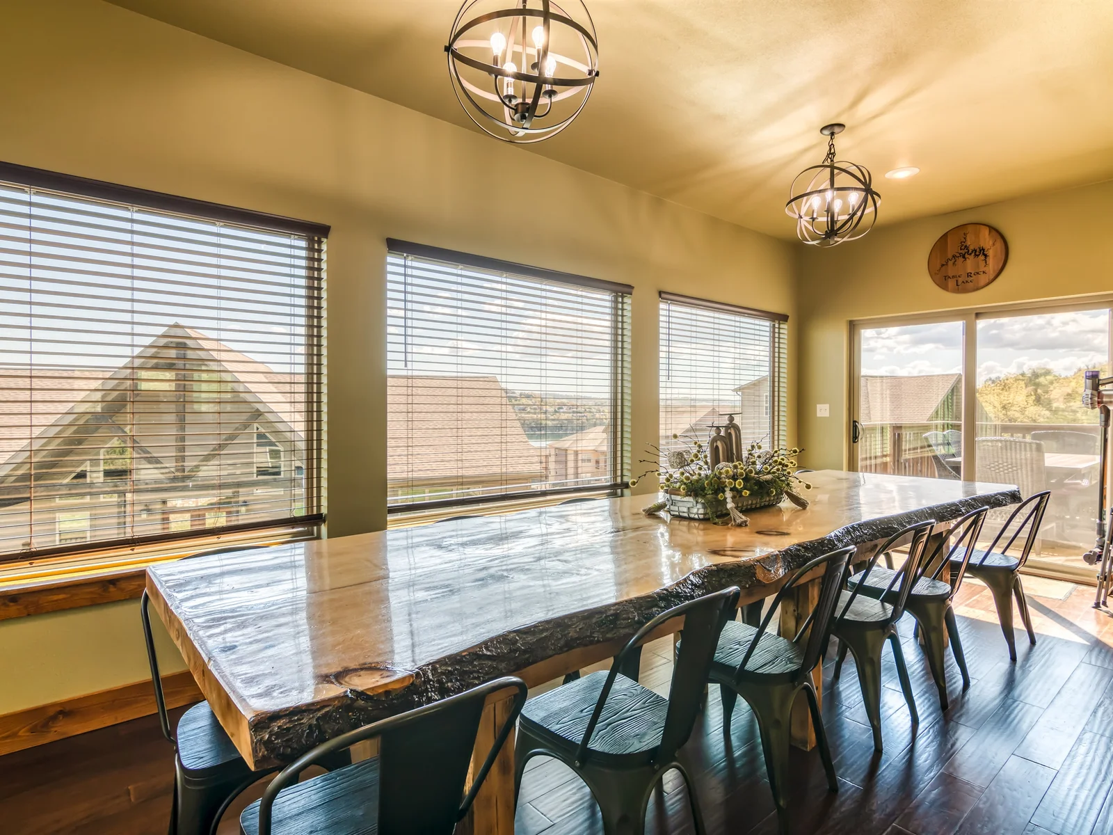 Views of the lake from the kitchen area