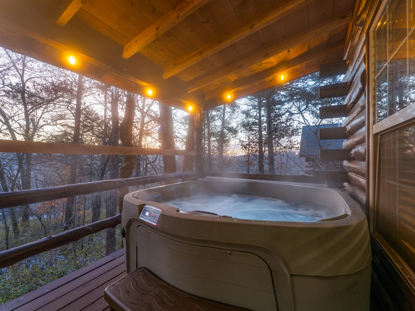 Soaking in sunrise glow and the quiet magic of the woods—together.
