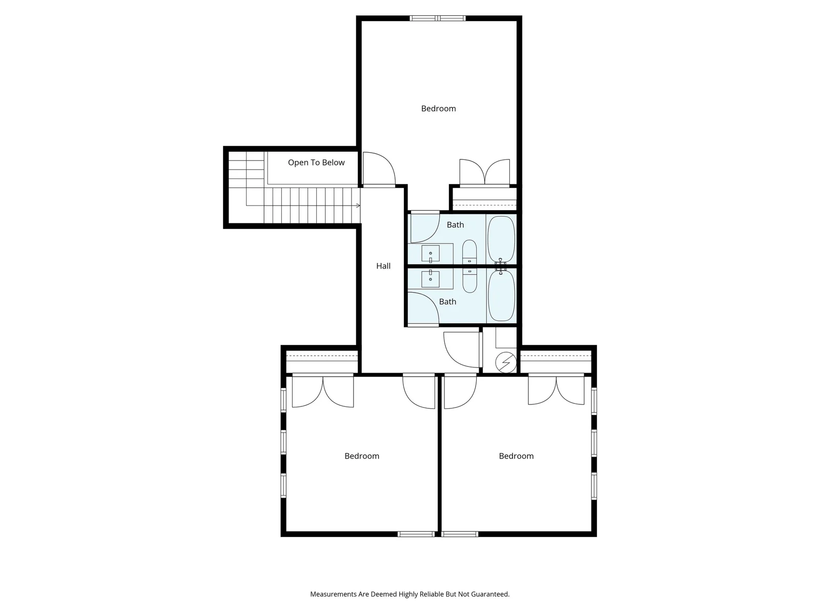 Upper level floor plan.