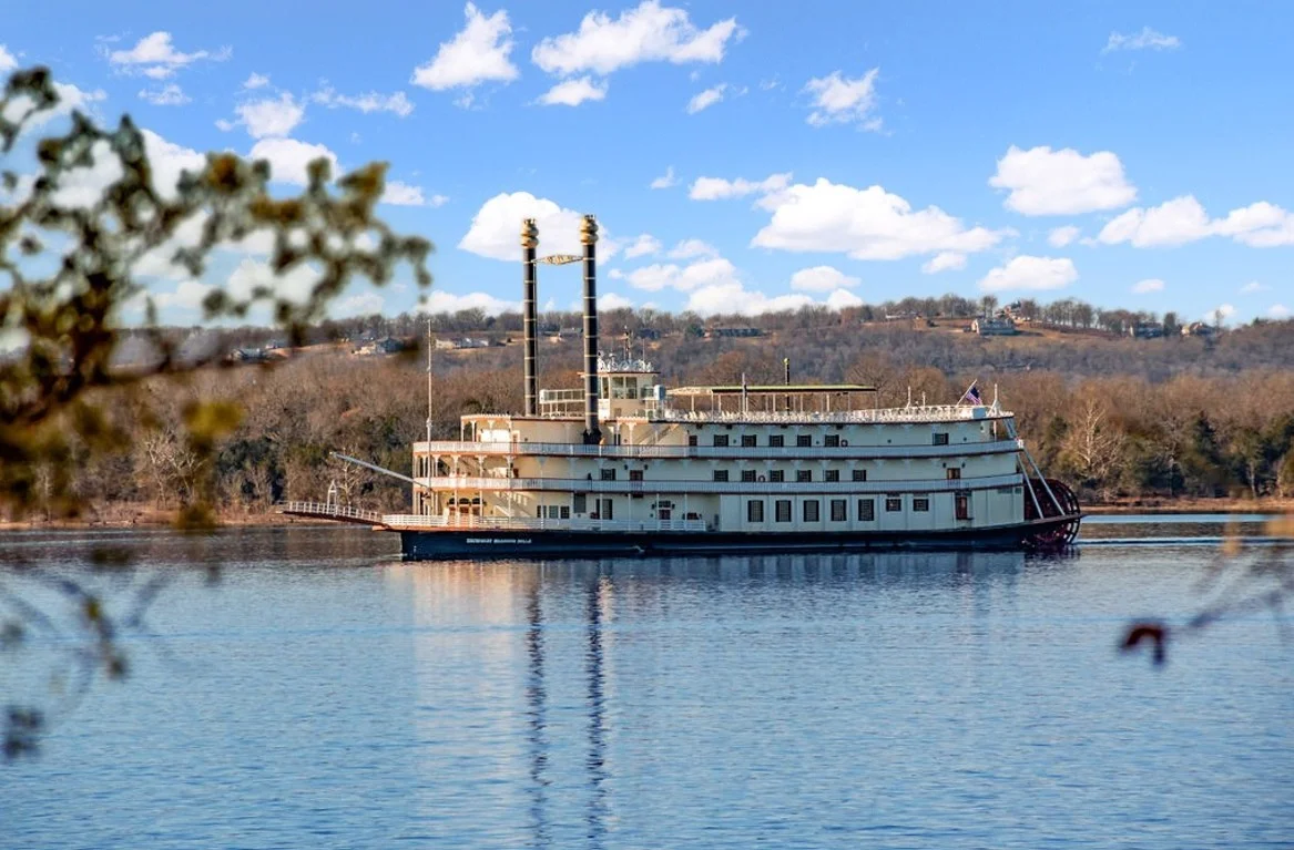 Enjoy a scenic cruise on the Showboat Branson Belle at Table Rock Lake.